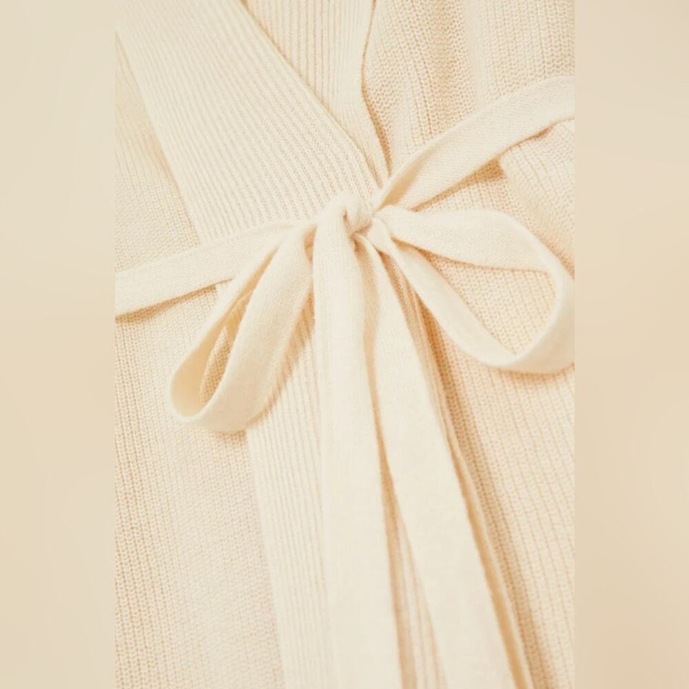 Skin Kamilah Wrap Cardigan Cream Knit Top Women’s Medium New With Tags Luxury - Picture 5 of 11